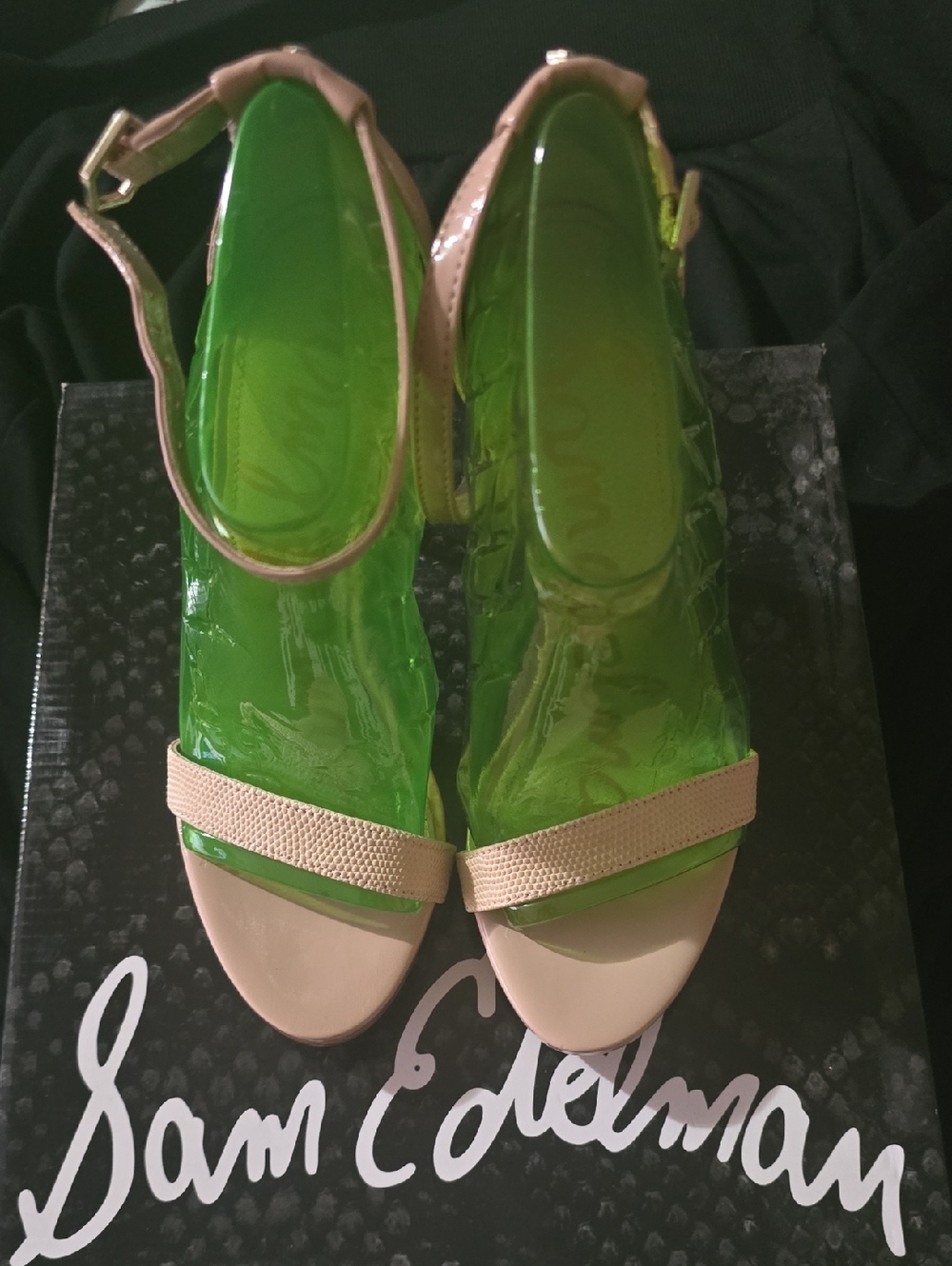 Sam Edelman Pink-Beige Ankle-Strap Heels